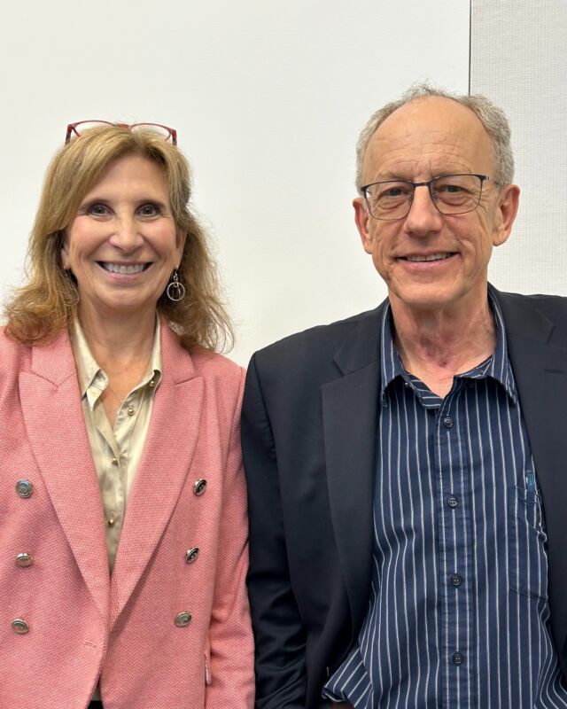 Last week, CFSB trustee and UCSB Professor Denise Montell, PhD, delivered a lecture as part of the Aging and Longevity Lecture Series at UCSB, exploring how reducing cellular stress can extend lifespan.🌱🧬

Dr. Montell’s groundbreaking research—focused on increasing cellular resilience and suppressing neurodegeneration—has already shown promising results in fruit flies and human cells. Amazing work!

📸 Pictured: Denise Montell, PhD, and CFSB emeritus trustee Joel Rothman, PhD.

#CancerFoundationSB #UCSB #Research #SantaBarbara #CommunityEngagement #HealthyAging