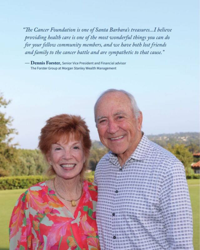 We are extremely grateful to #donors like Dennis Forster and Cynder Sinclair, who are committed to advancing #healthcare and access to groundbreaking treatments in our community. 💙👏

Dennis and Cynder decided to look out for future cancer patients and their loved ones by joining our Stepanek Society, which means they have included the Cancer Foundation in their estate plans. 

Cynder shared, “The Cancer Foundation is a shining star and an excellent example of an organization that uses donations wisely. They deliver on their mission and make a profound impact in our community.”

Thank you, Stepanek Society members! Your #generosity makes a huge difference in cancer care in our #community.
