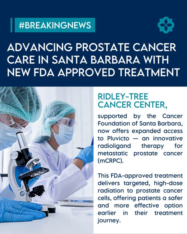 Key Highlights:
✅ Ridley-Tree participated in the groundbreaking PSMAfore clinical trial for Pluvicto.
✅ The trial reduced the risk of progression or death by 59% and more than doubled progression-free survival.
✅ The number of eligible patients has tripled thanks to the expanded FDA approval.

🎯 Ridley-Tree Cancer Center, the only provider of nuclear medicine in Santa Barbara, continues to lead with cutting-edge therapies and state-of-the-art imaging—possible through the generosity of the Cancer Foundation.

Every advance in care stems from our commitment to clinical research and community support. Together, we’re ensuring life-saving cancer treatments are available to all in Santa Barbara County.

👉 Follow us to stay informed about local cancer care advancements and how we’re making a difference in the fight against cancer.

#ProstateCancer #CancerCare #MedicalInnovation #SantaBarbara #ClinicalResearch